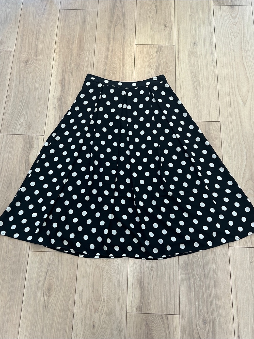 Windsor Black and White Polka Dot A-Line Skirt